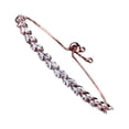 thumbnail image 1 of letairis Femmes Tennis Cordon Bracelet Zircon Style Simple Bracelet Réglable Main Chaîne Accessoire de Mode Fête de Mariage Or Rose, 1 of 6