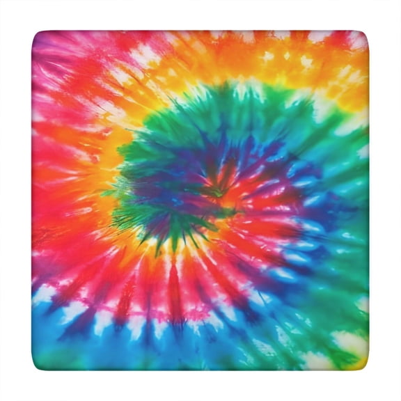 Colorful Tie Dye Pattern Square Fitted Tablecloth with Elastic Edge,Square Table Cover,Washable Elastic Table Cover for Home Kitchen Party Decor 34"x34"