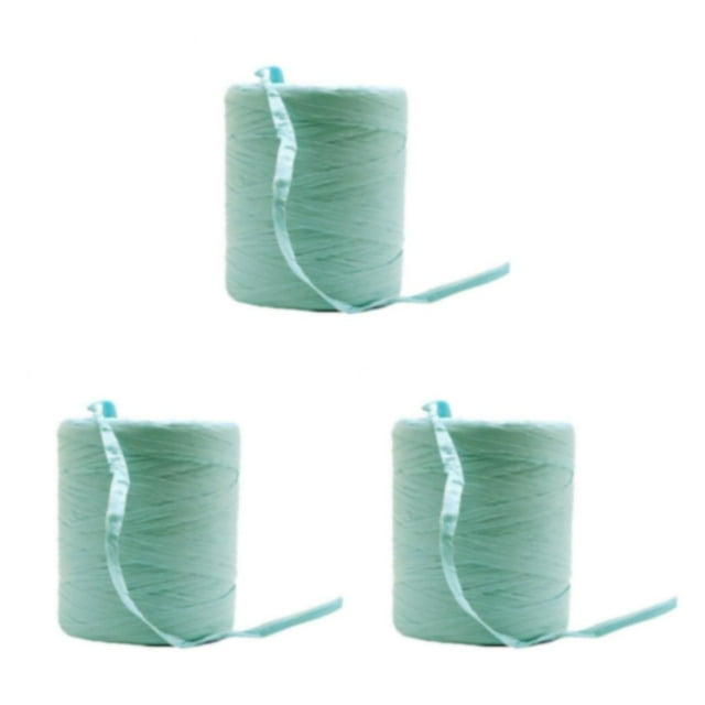 Destyer Natural Paper Ribbon For Wonderful DIY Projects Creative Not Easy To Fade Solid Crochet Yarn green 3Set