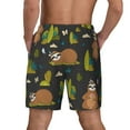 thumbnail image 4 of Goofa Funny Sloths In The Forest Printed Men's Swim Trunks Board Shorts Quick Dry Mens Swimming Trunks with Compression Liner,Breathable Fit Hawaii Beach Shorts-3X-Large, 4 of 9