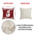 thumbnail image 2 of Twfbrm Christmas Pillow Covers 18x18in, Red White Linen Square Zippered Christmas Cushion Covers, Christmas Decorations Soft Throw Pillows Covers for Xmas Holiday Bed Sofa Couch on Clearance - Snowman, 2 of 2