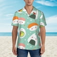thumbnail image 4 of Fotbe Kawaii Sushi Hawaiian Shirt For Men Unisex Summer Beach Casual Short Sleeve Cotton Linen Button Down Shirts-Medium, 4 of 9