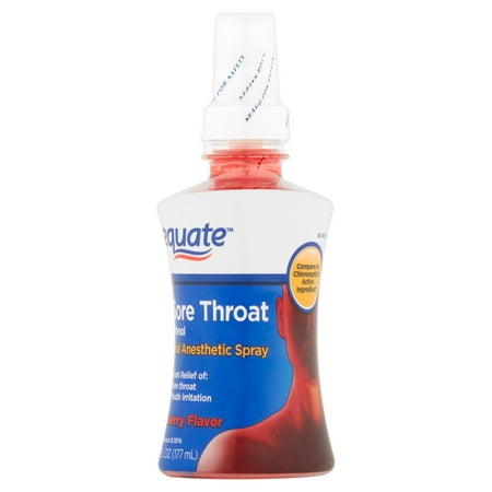 Equate Sore Throat Oral Anesthetic Cherry Flavor Spray, 6 ...