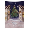 thumbnail image 3 of Ambesonne Christmas Tablecloth Rectangular Table Cover, Snowy Streets Carol, 60"x90", Multicolor, 3 of 4