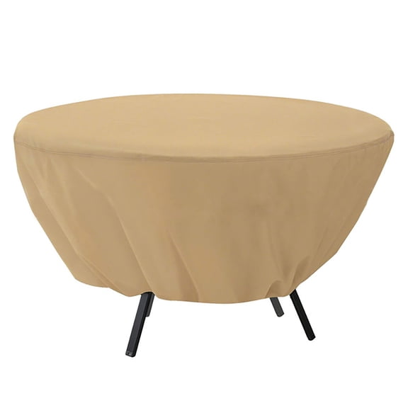 Patio Furniture Covers Round Waterproof Ottoman/Coffee Table Cover, Outdoor Table Cover,(50" DIAx23 H) Beige