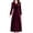 Wine Red, variant on comerut Women Dress Solid Color Soft Long Sleeves Round Neck Big Hem Warm Mid-calf Length Plus SIze Lady Prom Dress Female Garment