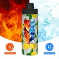 thumbnail image 5 of Haiem Lemon Seamless Pattern Oil Painting Effect Printed Sports Insulated Kettle 18oz stainless steel kettle Leak-proof Water Bottle,Double-wall Insulated Bottle for Travel,Sports,Fitness, 5 of 7