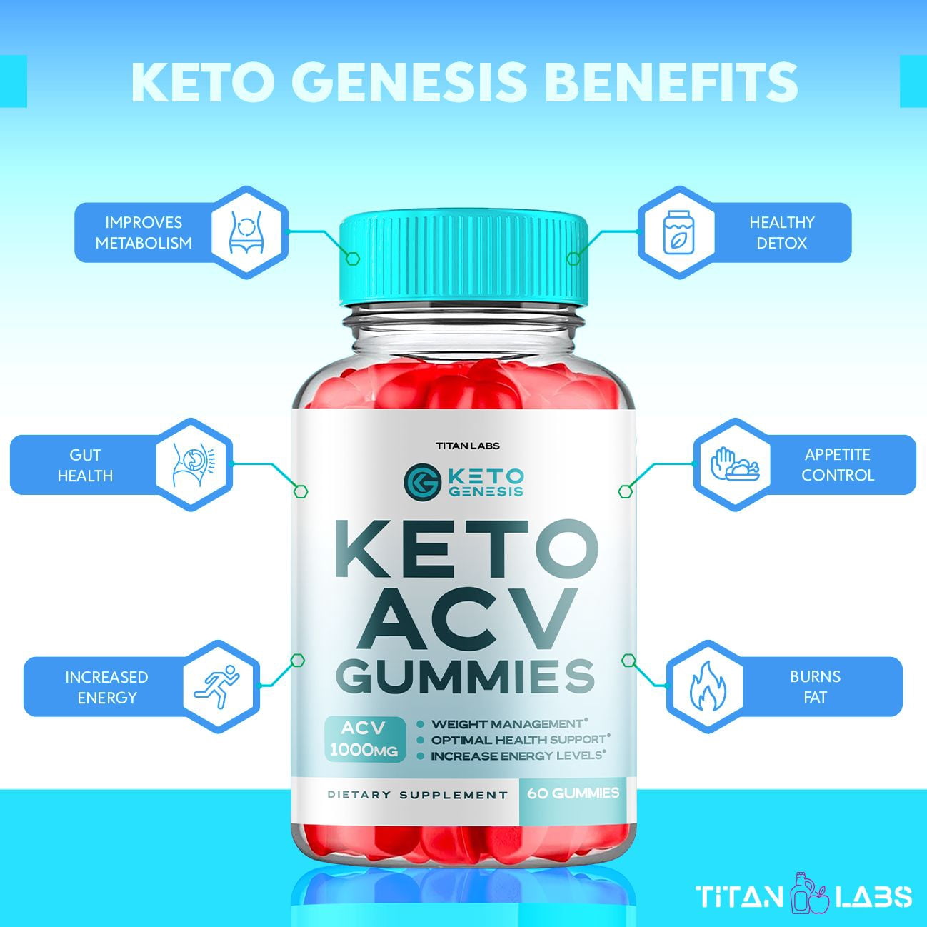 (2 Pack) Keto Genesis Keto ACV Gummies - Apple Cider Vinegar Supplement for Weight Loss - Energy & Focus Boosting Dietary Supplements for Weight Management & Metabolism - Fat Burn - 120 Gummies