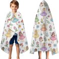 thumbnail image 3 of Colorful Fairy Flower Pattern Hooded Bath Towel，60"x35" for Ages 3 To 12 Kids, Quick Dry Lightweight Soft Microfiber Hood Beach Towel Cover Up for Kids, 3 of 7
