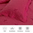 thumbnail image 3 of Beartech Solid Color Quilt Set Queen/Full Size Wine-colored Embroidery Bedspread Coverlet Microfiber Bedding Lightweight Reversible Set,Soft Bedding for All Seasons, 3 of 6