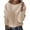 Beige, variant on Cropped Sweaters for Women Long Sleeve Crewneck Loose Casual Ribbed Knit Pullover Sweater Lightweight Fall Tops