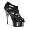 thumbnail image 2 of *6" Heel, 1 3/4" PF Peep Toe Mesh Ankle Bootie - Blk Vegan Suede/Pewter Chrome, 7, 2 of 2