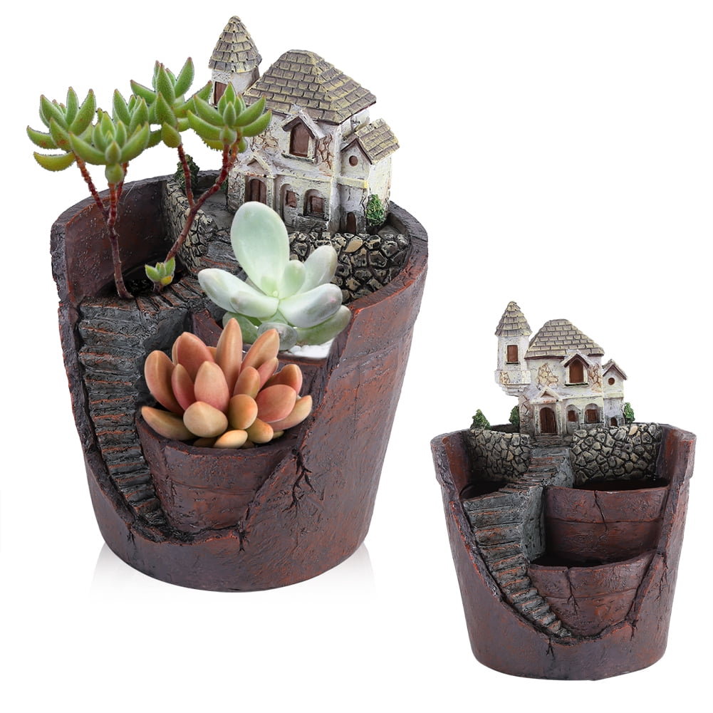 Garosa Creative Resin Succulent Plant Pot Container Herb