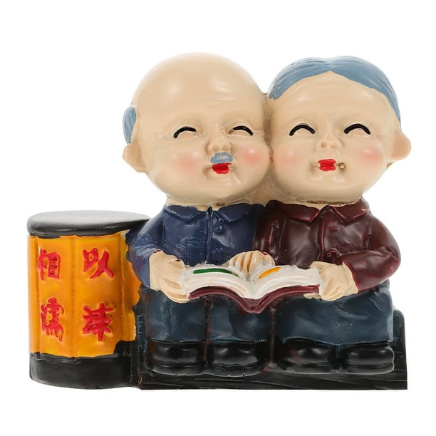 KAKOWELY 1 pieza de figura de abuelo y abuela para pastel de cumpleaños.