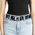 thumbnail image 5 of Buckle-Down Belt, Seatbelt Buckle Belt, Butterfly Garden Black Blue, Youth 22 to 32 Inches, 5 of 9