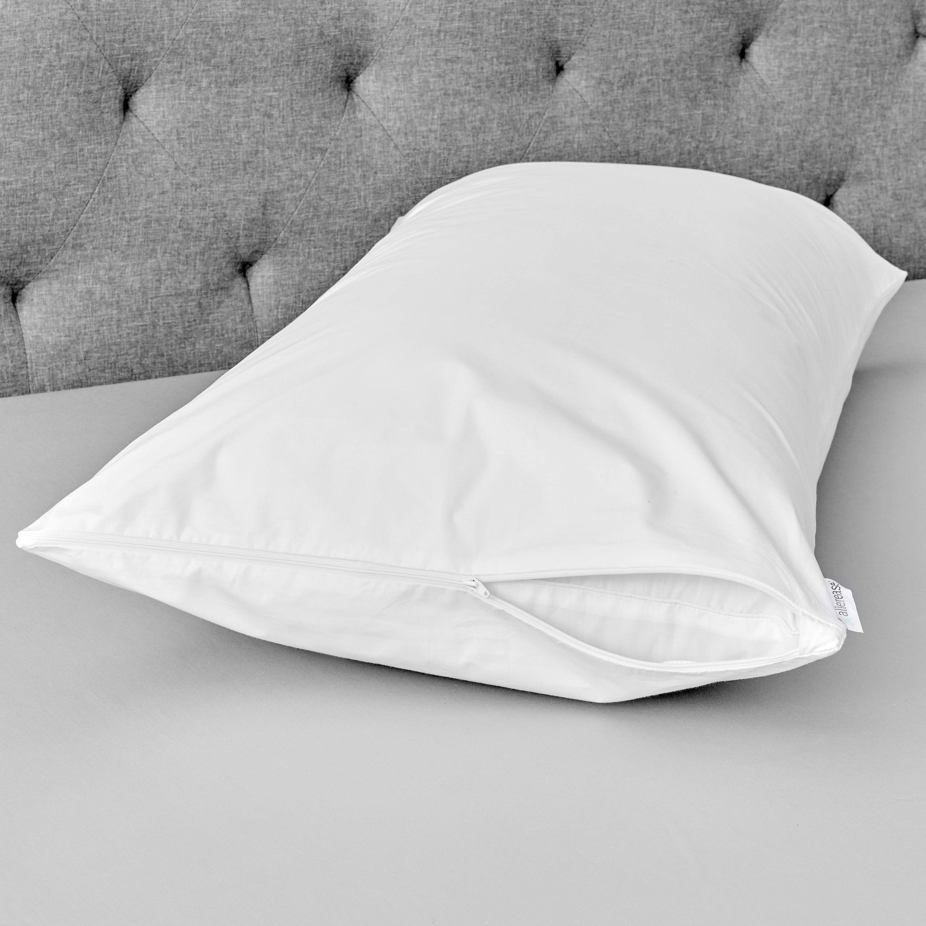 AllerEase Organic Cotton Allergy Protection Zippered Pillow Protector Standard 