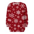 thumbnail image 4 of Costumes de Noël en Solde Col Rond Mode Décontractée Manches Longues Chandail en Molleton Imprimé de Noël Blouse Chandail en Molleton Surdimensionné pour Femmes, 4 of 5