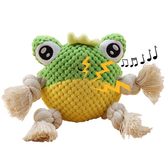 Frog Dog Toy Cute Soft Creative Dog Tooth Cleaning Toy Plush Rope Toy for Dogs