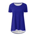 thumbnail image 4 of JUNWELL Tunique d'Été Grande Taille pour Femmes Col Rond Manches Courtes T-Shirts Longs Fluides Blouses en Solde Liquidation 2024, 4 of 5