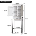 thumbnail image 4 of Biemlerfn Over The Toilet Storage Shelf, 3-Tier Wooden Bathroom Organizer Freestanding Space Saver with Toilet Paper Holder and 3 Hooks, Black, 4 of 8