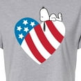 thumbnail image 3 of Peanuts - Snoopy On Flag Heart - Juniors Cropped Cotton Blend T-Shirt, 3 of 6