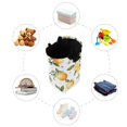 thumbnail image 7 of Yayeee Freestanding Laundry Hamper with Handle Collapsible Large Storage Basket for Clothes, White Watercolor Oranges, 7 of 7