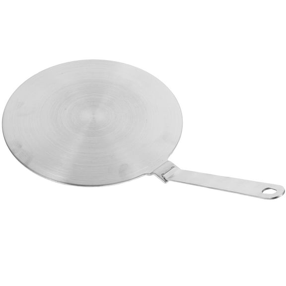 OUNONA Stainless Steel Induction Adapter Plate for Home Use Silver Even Heat Distribution Protects Pans 8.5 inch