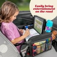thumbnail image 4 of Lusso Gear | Kids Travel Activity Tray | For Car, Airplane, Booster Seat | Dry Erase Board, Displays Tablet, Storage Pockets | Black, 4 of 10