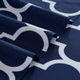 thumbnail image 3 of Mellanni 4-Piece Iconic Queen Bedsheet Set - Microfiber, 16" Deep Pocket, Cooling, Wrinkle, Fade, Stain Resistant, Quatrefoil Navy Blue, 3 of 7