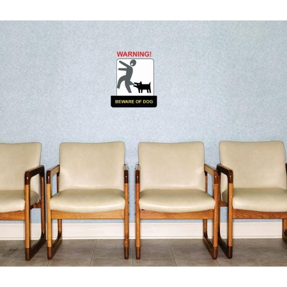 Wall Design Pieces Warning Beware Of Dog Alert Danger Bathroom 20 X30" -