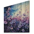 thumbnail image 2 of Designart "Pointillism Dot Art of the Violets Field III" Floral Print on Natural Pine Wood, 2 of 5