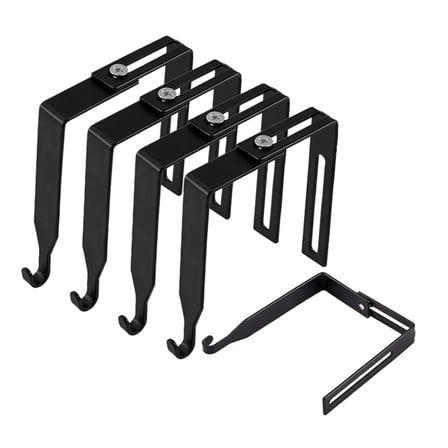 CoudarTitie 5Pcs Adjustable Cubicle Hangers, Picture Holders with Screws Iron Black No Drill