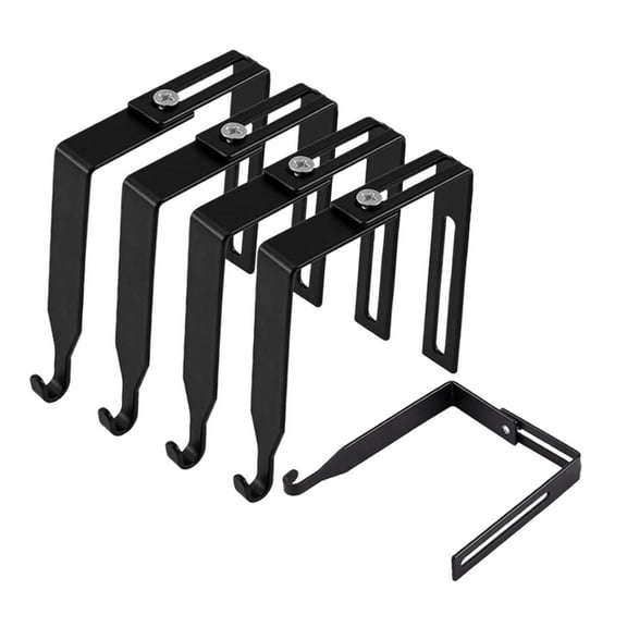 CoudarTitie 5Pcs Adjustable Cubicle Hangers, Picture Holders with Screws Iron Black No Drill