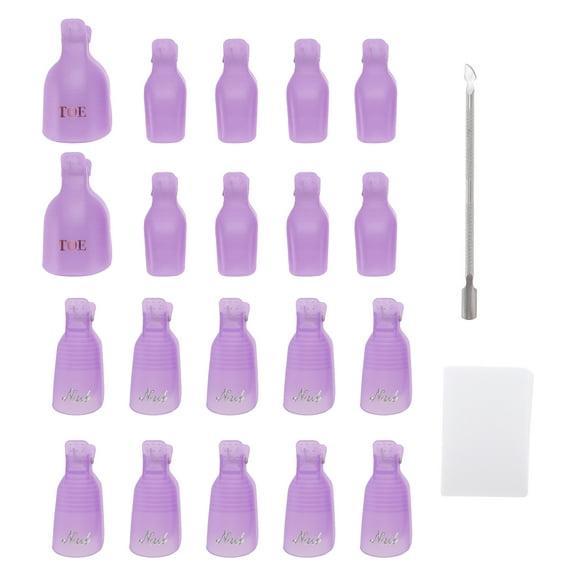Unique Bargains 1 Set Durable Nail Art Removal Clip Kit Nail Care Tools for Women Purple
