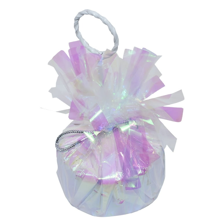 Balloon Weight Centre White Iridescent Balloon Weight Centre White Iridescent