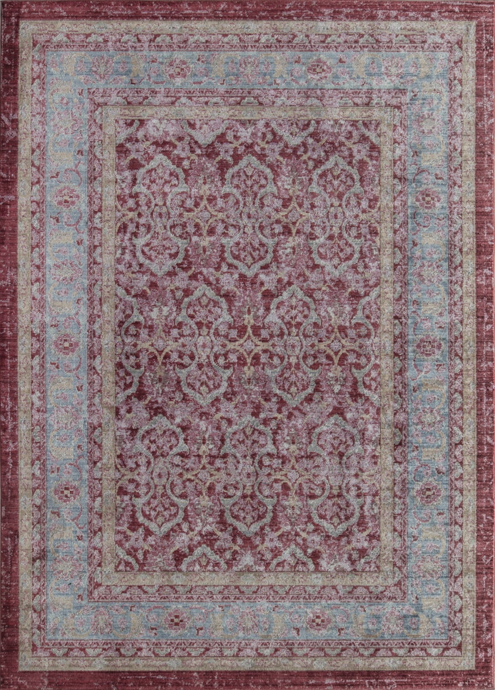 Rugs America Asteria Collection Cherry Red AI600A Transitional Oriental Area Rug 8' x 10'