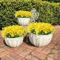 thumbnail image 6 of Morttic 8 bundlesArtificial Daisies UV Resistant Flowers Outdoor Chrysanthemum Mums Fake Plants White Gerber Daisy Greenery Plastic Faux Cemetery Flowers for Graves Hanging Outside Planter  (Yellow), 6 of 8