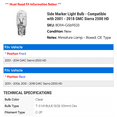 thumbnail image 2 of Side Marker Light Bulb - Compatible with 2001 - 2018 GMC Sierra 2500 HD 2002 2003 2004 2005 2006 2007 2008 2009 2010 2011 2012 2013 2014 2015 2016 2017, 2 of 2