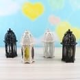 thumbnail image 2 of Decorative Lantern, Moroccan Lantern, 11X5 In, Wrought Iron, Lantern Candle Holder, Candle Sticks Holder Decor, Hanging Porch Display, Boho Living Room, Colored Glass, 1 Pc, 2 of 5
