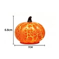 thumbnail image 2 of Light Up Pumpkin Lamp Round Pear Gourd Orange Pumpkin Light LED Fall Autumn Halloween Crackle Mosaic Tabletop Decor Home Window Shelf Ornament, 2 of 5