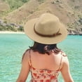 thumbnail image 4 of Bohemia Wide Hat Panama Adjustable Straw Hats for Holiday Khaki Khaki 2, 4 of 7