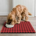 thumbnail image 2 of Pet Feeding Mat with Colorful Checkered Design, Durable Waterproof Dog Food Mat, Absorbent, Non-Slip, Quick Dry, Washable Mat Featuring Striped and Checkered Fusion Pattern, 2 of 7