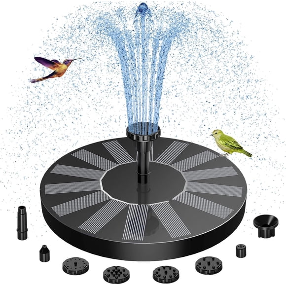 AISITIN Solar Fountain 2026 Upgraded, Water Fountain Outdoor with 8 Nozzles Set & 4 Fixed Pipes, Solar Powered Water Fountain Pump