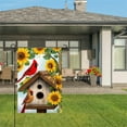 thumbnail image 3 of AMHNF Cardinal Birds Sunflowers on Birdhouse Linen Garden Flag for Spring Summer Home Outdoor Garden Yard Door Decor 12x18 inch, 3 of 5