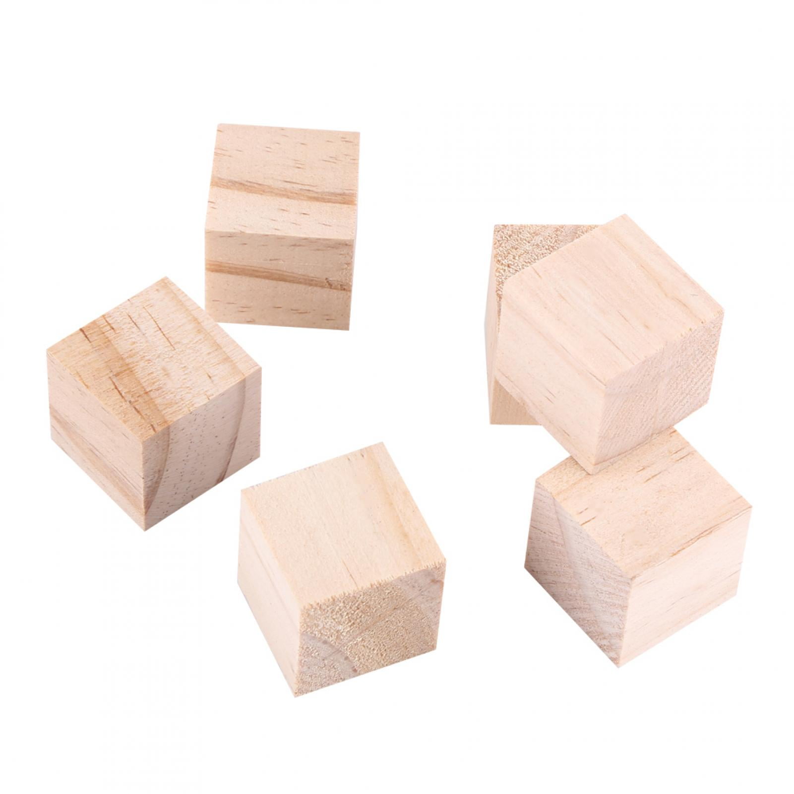 ACOUTO 25mm 1 Inch Wood Cubes,Natural Unfinished Wooden Craft Blocks