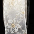 thumbnail image 2 of Designer Pure White Wired Pearl Edge Lace Craft Ribbon 2.5" x 20 Yards, 2 of 2