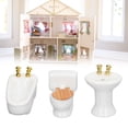 thumbnail image 3 of Juego de Baño para Casa de Muñecas Juego de Baño en Miniatura para Casa de Muñecas Bañera de Simulación de Cerámica Lavabo para Inodoro Muebles de Baño para Casa de ANGGREK  Otros, 3 of 8