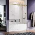 thumbnail image 3 of UKS04- 56-60 Inch x 66 Inch Sliding Frameless Bathtub Door, 3/8" Tempered Glass with Easy-Cleaning Coating, Stainless Steel Rollers & SGCC-Certified Stability, Bright Chrome, 3 of 7