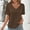 Coffee, variant on ALLLIST V Neck Womens Tops Summer Short Sleeve T-Shirts Fashion Brown Solid Shirts Women's Clothing