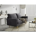 thumbnail image 4 of Enor Furniture Newport Upholstered Modern Metal & Velvet Sofa in Gray, 4 of 11